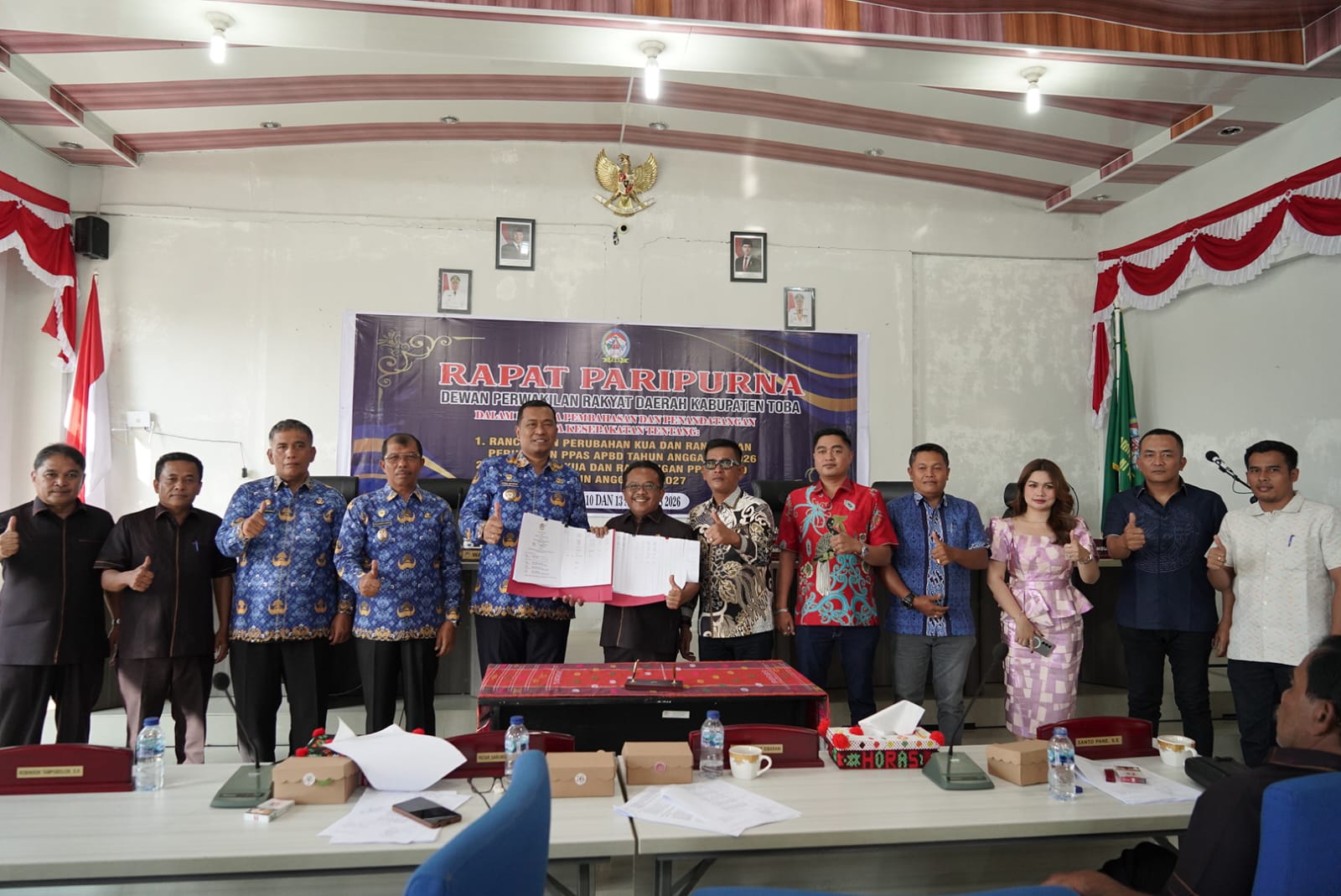 Nota Kesepakatan Rancangan Perubahan KUA PPAS APBD Toba Ditandatangani 