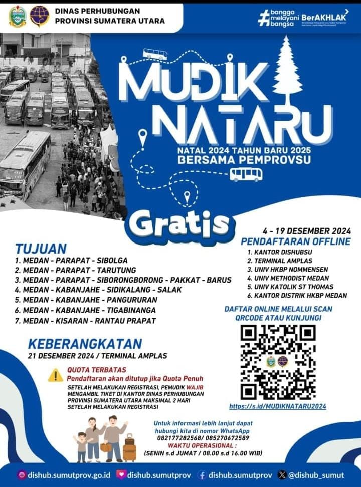 Informasi Mudik Nataru Gratis!