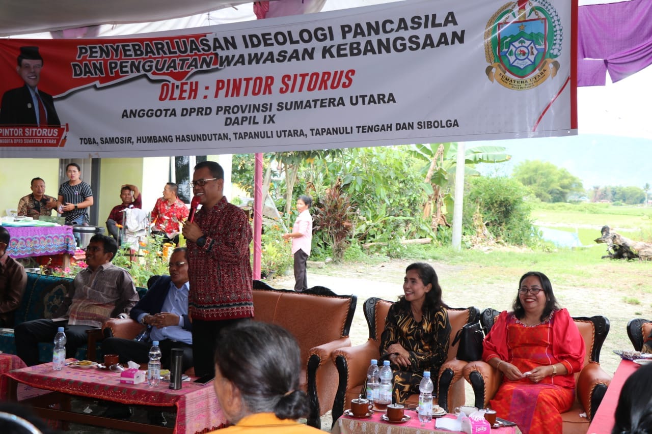 4 Desa di Laguboti Dikunjungi, Anggota DPRD Sumut Pintor Sitorus Sosialisasi  Pancasila dan Wawasan Kebangsaan