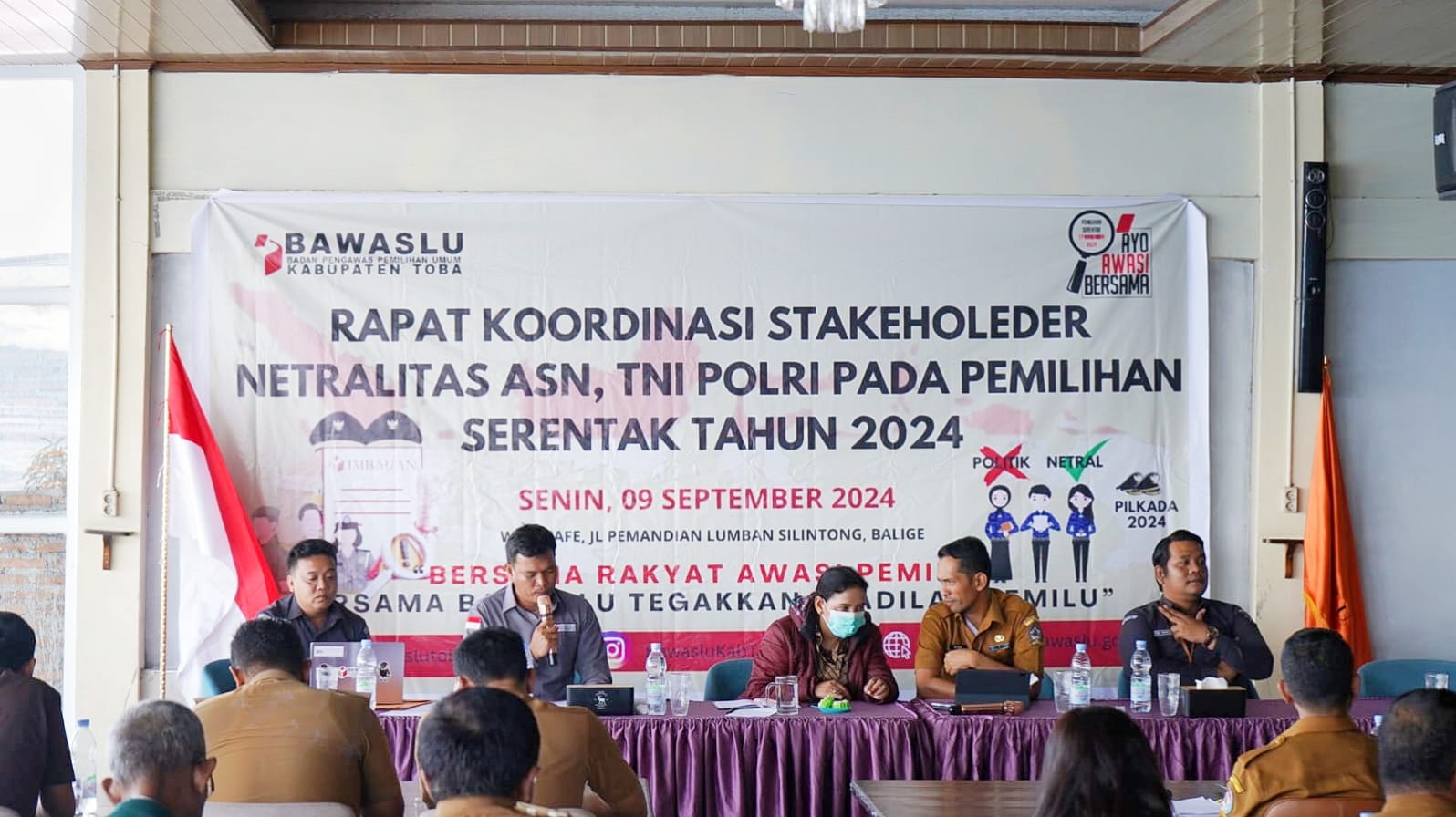 Bawaslu Kabupaten Toba Menggelar Rapat Koordinasi Stakeholder ASN  ,TNI Polri dalam Pilkada Serentak 2024